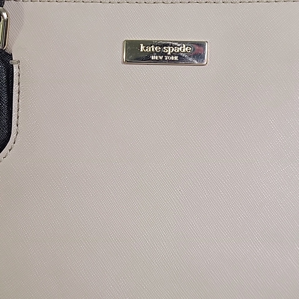 Kate Spade 2-Tone Saffiano Leather Black and Cream Women's Tote Bag - Picture 2 of 13
